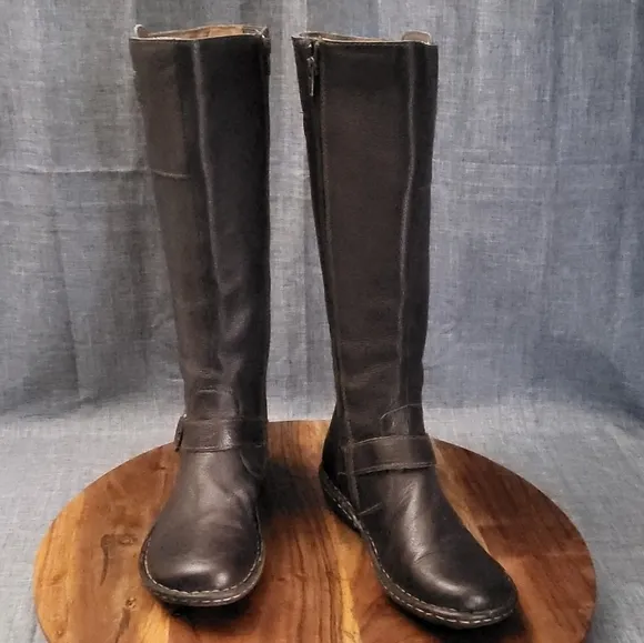 CABELAS Pebbled Leather Tall Knee Riding Boot Brown Sz 8.0 (fits more like 7.0)