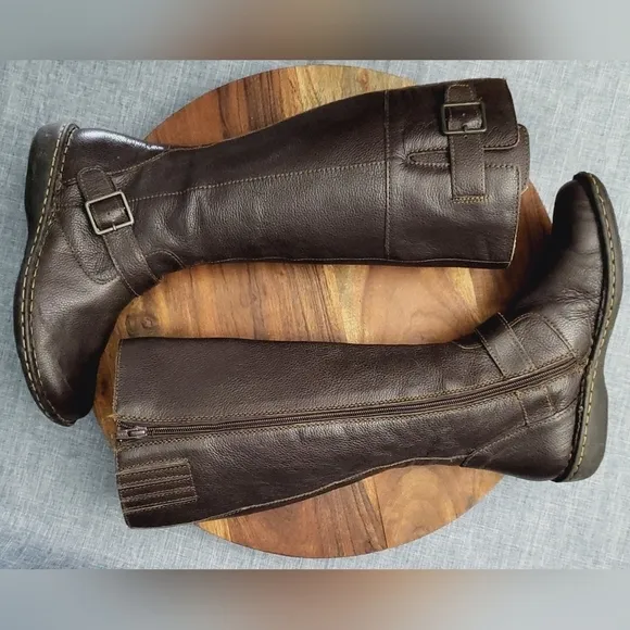 CABELAS Pebbled Leather Tall Knee Riding Boot Brown Sz 8.0 (fits more like 7.0)