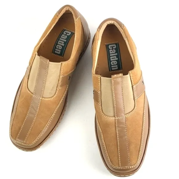 Calden Suede Leather Slip-on Casual Loafer Elevator Shoe Tan Men's Size 7