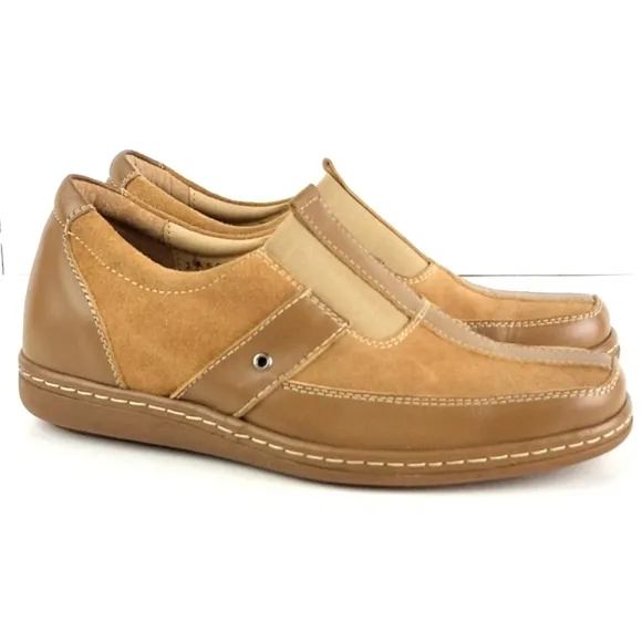 Calden Suede Leather Slip-on Casual Loafer Elevator Shoe Tan Men's Size 7