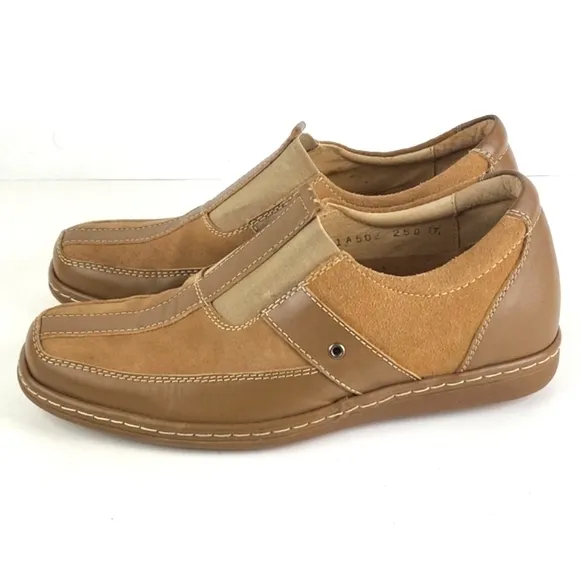 Calden Suede Leather Slip-on Casual Loafer Elevator Shoe Tan Men's Size 7