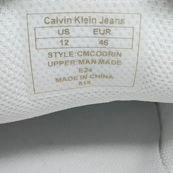 Calvin Klein Casual Sneakers Mens 12 White Codrin Streetwear Logo Comfort Shoes