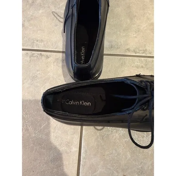 Calvin Klein Men's Edison Black Leather Lace Up Oxford Dress Shoes Size 11.5M