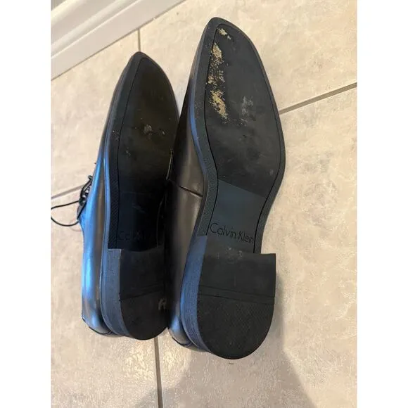 Calvin Klein Men's Edison Black Leather Lace Up Oxford Dress Shoes Size 11.5M