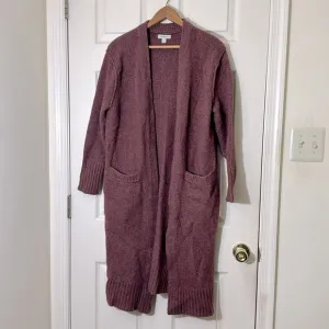 CALVIN KLEIN Women’s Cardigan Size Large Brown With Pockets