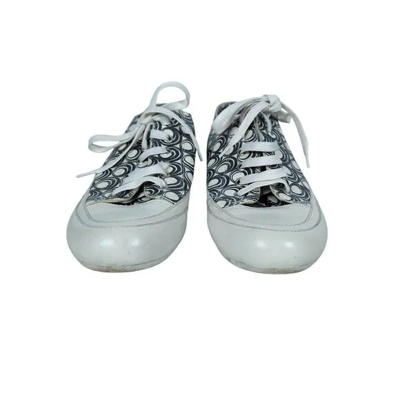 Candice Cooper Womens Sneakers 39 White Black Leather Low Top Retro Circle Print