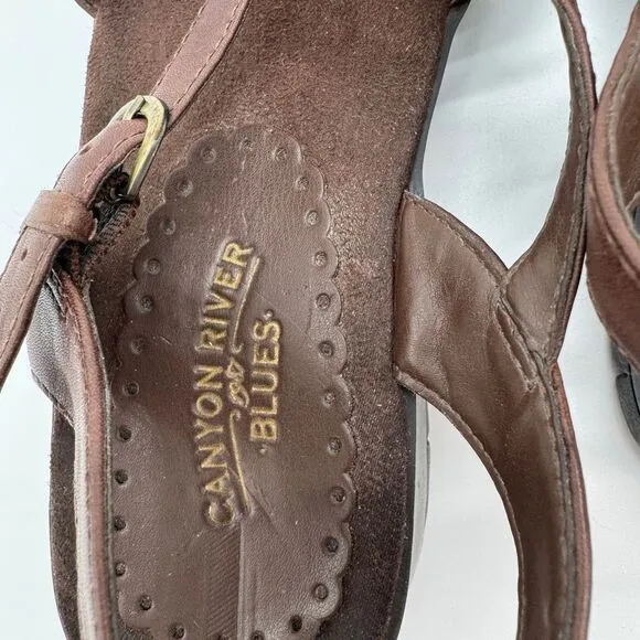 Canyon River Blues Brown‎ Leather Comfort Sandals Women's Size 6.538