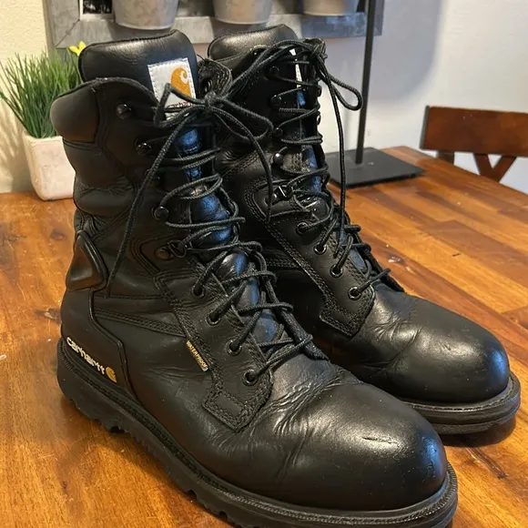 Carhartt #CMW8101 Oil Tanned  Black Leather 8&quot; Insulated Waterproof Work Boots