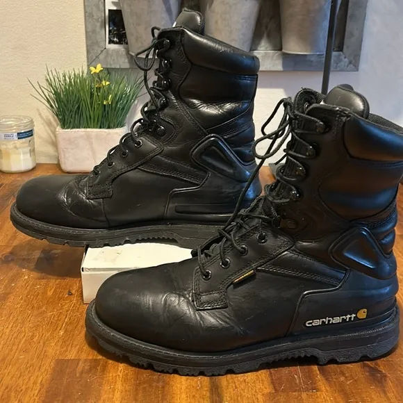 Carhartt #CMW8101 Oil Tanned  Black Leather 8&quot; Insulated Waterproof Work Boots