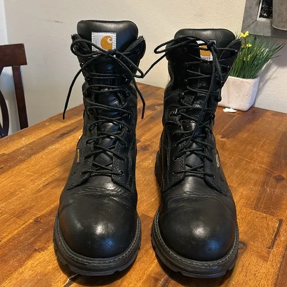 Carhartt #CMW8101 Oil Tanned  Black Leather 8&quot; Insulated Waterproof Work Boots