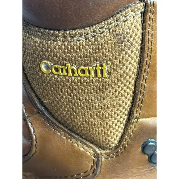 Carhartt Style #3907-1 Mens Brown Leather Work Ankle High Boots Size 9.5
