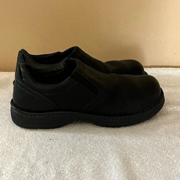 Carolina Black Leather Safety Steel Toe Shoes Sz 10