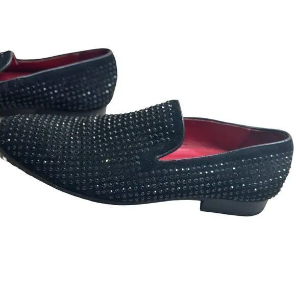 Carrucci Men's Suede Studs-Black Dress‎ Shoes KS805-05SG Size 9