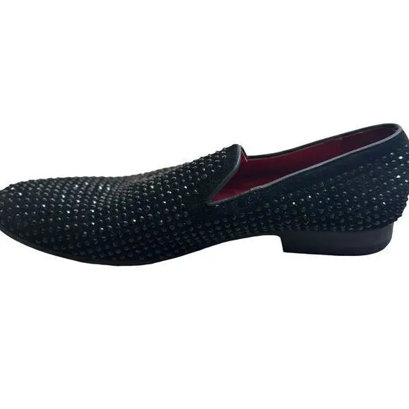 Carrucci Men's Suede Studs-Black Dress‎ Shoes KS805-05SG Size 9