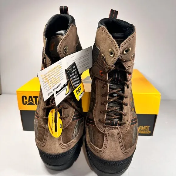 CAT Men's Composite Toe Waterproof Non-Slip Electrical Resistant Boots SZ 9.5