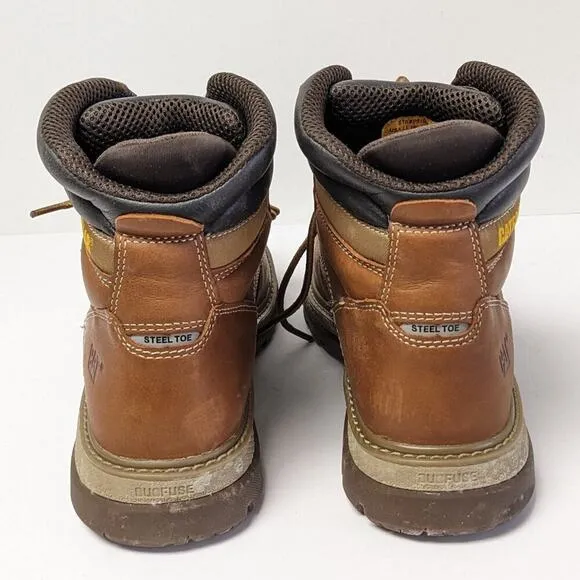 Caterpillar Fairbanks Steel Toe Work Boots, Tan Leather, Men's 11 Wide