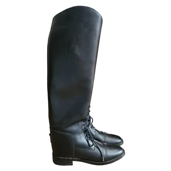 Cavalier Amazonas Black Leather Equestrian Riding Boots Lace-Up Womens 6.5