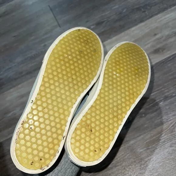CELINE Light Blue Pony Hair Slip On Sneakers 37.5