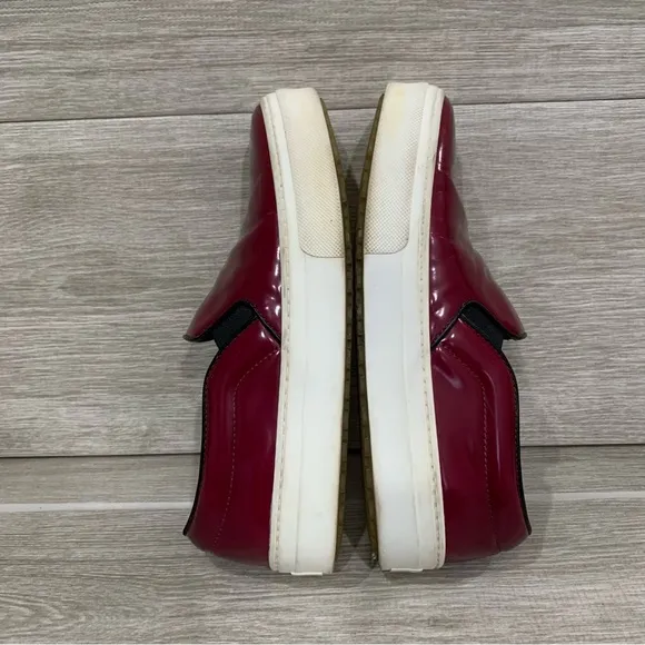 Celine Sneakers Womens EU 36 Slip On Leather Red Burgundy US 6