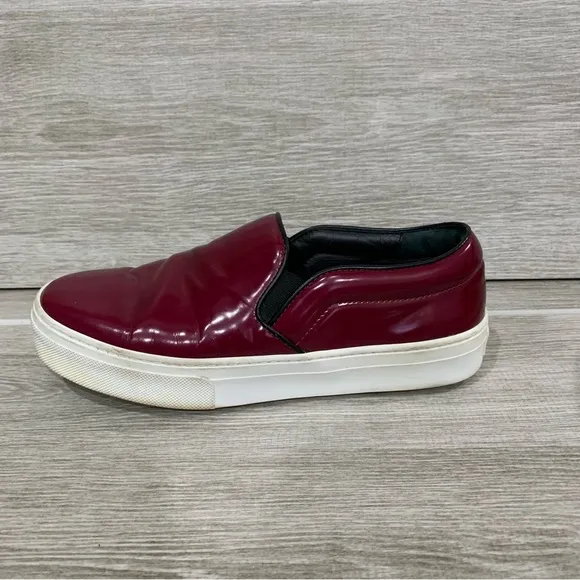 Celine Sneakers Womens EU 36 Slip On Leather Red Burgundy US 6