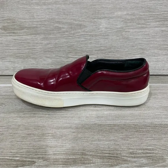 Celine Sneakers Womens EU 36 Slip On Leather Red Burgundy US 6