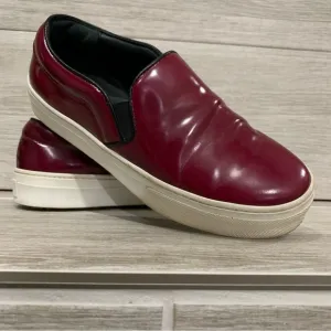 Celine Sneakers Womens EU 36 Slip On Leather Red Burgundy US 6