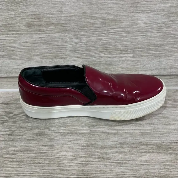 Celine Sneakers Womens EU 36 Slip On Leather Red Burgundy US 6