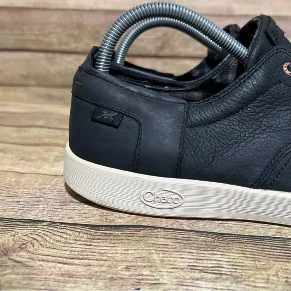 Chaco Black Leather Davis Casual Sneakers