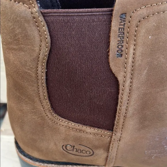 Chaco Brown Chelsea Boots with Elastic Panels and Rubber Sole