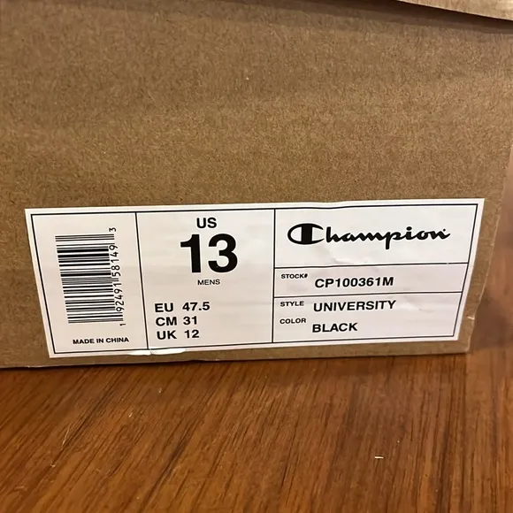 Champion University “Hoodie” Slip on Shoes Slippers new black Men’s Size 13