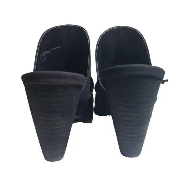 Charles by Charles David Nellie Black Pointed Toe Slip-On Backless Boots Sz 5.5M