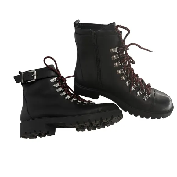 Charles David Women's Resistance Leather Combat Boots