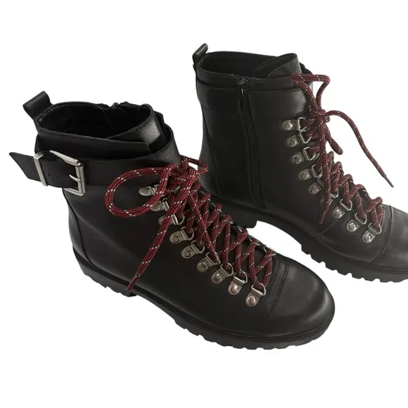 Charles David Women's Resistance Leather Combat Boots