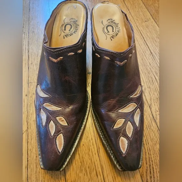 Charlie 1 Horse Leather Mules Size 7