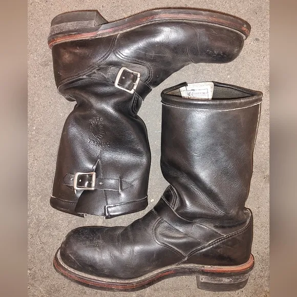 Chippewa Engineer Biker #27899 High 11&quot; Blk Steel Toe Men's Boots Made in USA 9D