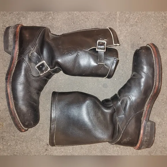 Chippewa Engineer Biker #27899 High 11&quot; Blk Steel Toe Men's Boots Made in USA 9D