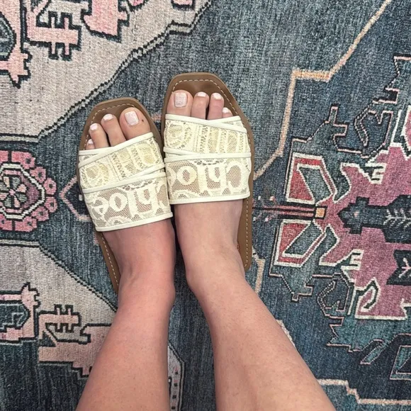 Chloe lace woody sandals
