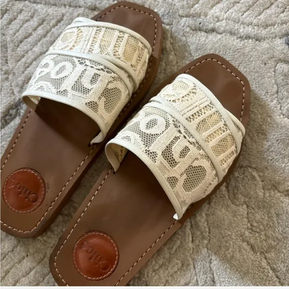 Chloe lace woody sandals