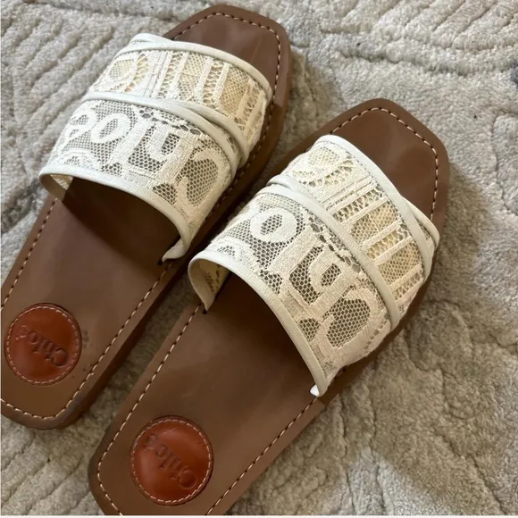 Chloe lace woody sandals
