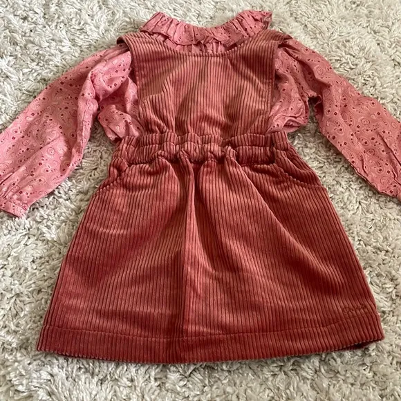 Chloe Paisley Peasant Blouse &amp; Corduroy Pinafore Set