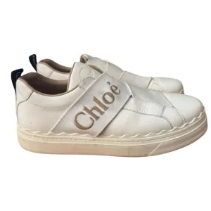 Chloe Lauren Logo Slip On Strap Sneakers Size 39 US 8