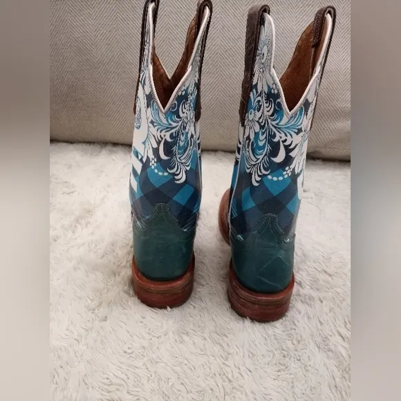 Cinch Edge Malibu Western Leather Cowboy Coastal Cowgirl Floral Hand Too…