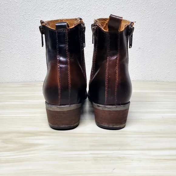 Circle G Burnished Brown Leather Double Zipper Women’s Booties Boots Size 7.5