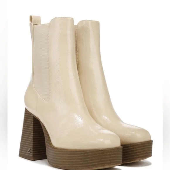 CIRCUS NY Patent Leather Stace Platform Boot Eggshell