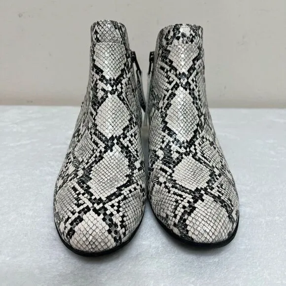 Circus Sam Edelman Pipper Ivory and Black Snake Print Ankle Boots Booties 9.5 Wo