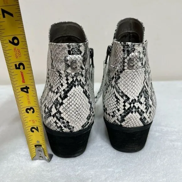 Circus Sam Edelman Pipper Ivory and Black Snake Print Ankle Boots Booties 9.5 Wo