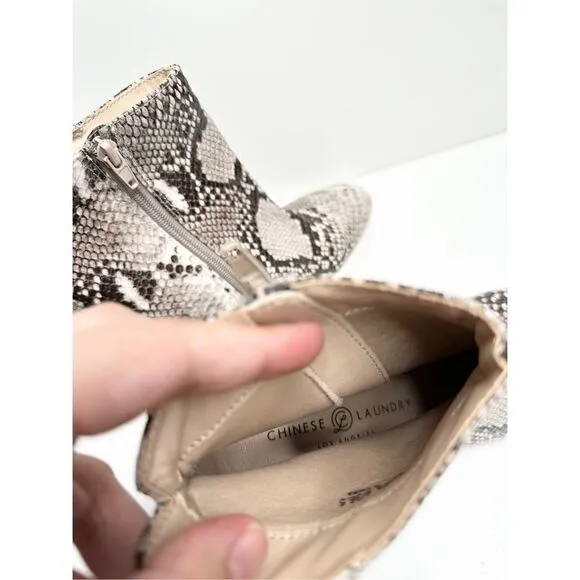 CL by Chinese Laundry Boots Womens Size 6 Daria Snakeskin Embossed Booties NEW