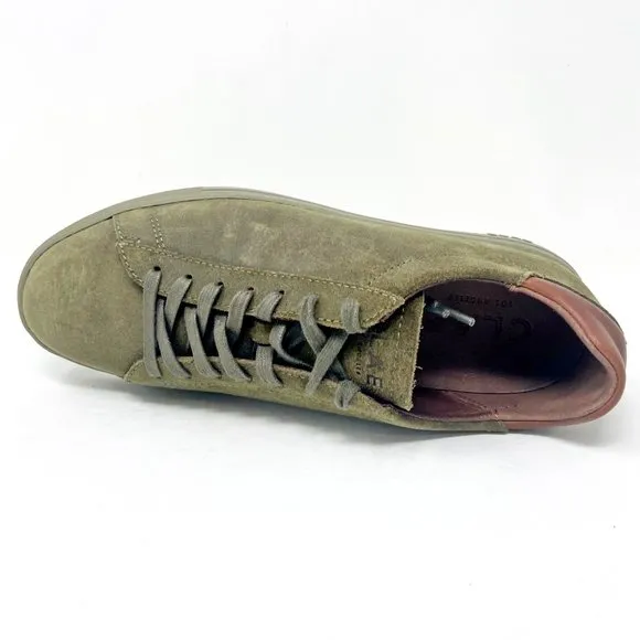 Clae Bradley Hiking Green Waxed Suede Mens Casual Sneakers