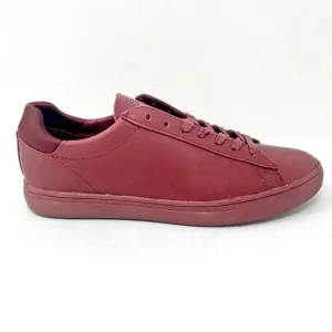 Clae Bradley Merlot Full Grain Leather Red Mens Casual Sneakers