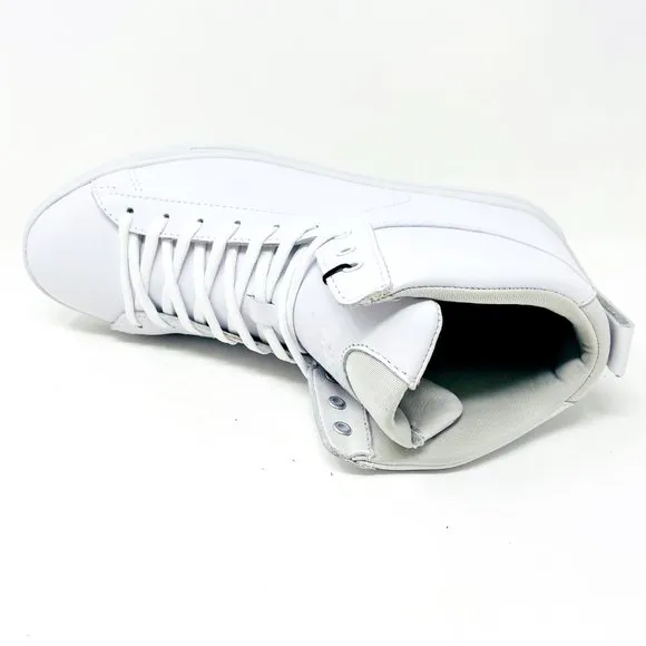 Clae Frazier White Leather Mens Mid Casual Premium Sneakers